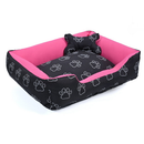 Cama Caminha Pet para Cachorro ou Gato Médio 60cm x 50cm Lavável com Fundo Impermeável + Ossinho