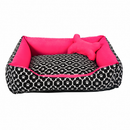 Cama Caminha Pet para Cachorro ou Gato Médio 60cm x 50cm Lavável com Fundo Impermeável + Ossinho