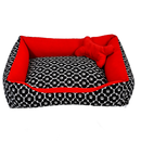 Cama Caminha Pet para Cachorro ou Gato Médio 60cm x 50cm Lavável com Fundo Impermeável + Ossinho