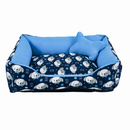 Cama Caminha Pet para Cachorro ou Gato Médio 60cm x 50cm Lavável com Fundo Impermeável + Ossinho