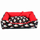 Cama Caminha Pet para Cachorro ou Gato Médio 60cm x 50cm Lavável com Fundo Impermeável + Ossinho