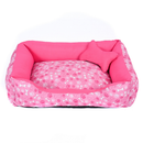 Cama Caminha Pet para Cachorro ou Gato Médio 60cm x 50cm Lavável com Fundo Impermeável + Ossinho