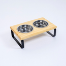 Comedouro Elevado Duplo Inox Bebedouro Pet Cachorro Gato Pote Tigela Comedor Ração Água