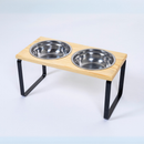 Comedouro Elevado Duplo Inox Bebedouro Pet Cachorro Gato Pote Tigela Comedor Ração Água