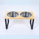 Comedouro Elevado Duplo Inox Bebedouro Pet Cachorro Gato Pote Tigela Comedor Ração Água