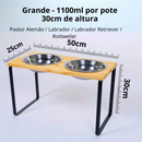 Comedouro Elevado Duplo Inox Bebedouro Pet Cachorro Gato Pote Tigela Comedor Ração Água