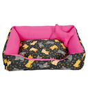 Cama Caminha Pet para Cachorro ou Gato Médio 60cm x 50cm Lavável com Fundo Impermeável + Ossinho