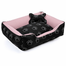 Cama Caminha Pet para Cachorro ou Gato Médio 60cm x 50cm Lavável com Fundo Impermeável + Ossinho