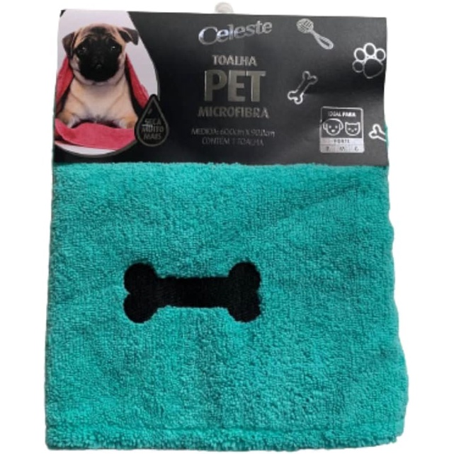 Toalha Pet Para Banho Gatos E Cães Alta Absorção Microfibra