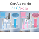 Kit Higiene Pet 4 em 1: Escova Removedora de Pelos + Pente Anti-Pulgas + Cortador e Lixa de Unhas